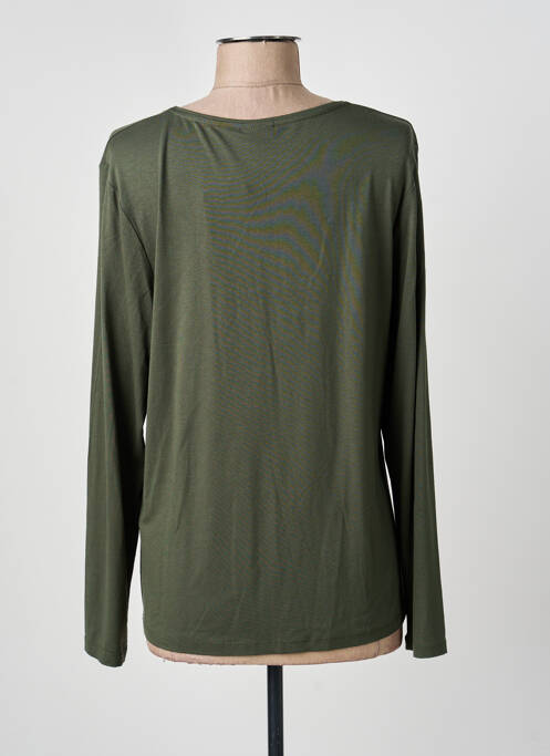 Top tissage jersey manches longues vert BARBARA LEBEK femme