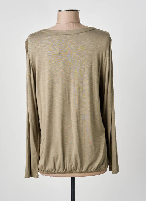 Top tissage jersey manches longues vert BARBARA LEBEK femme