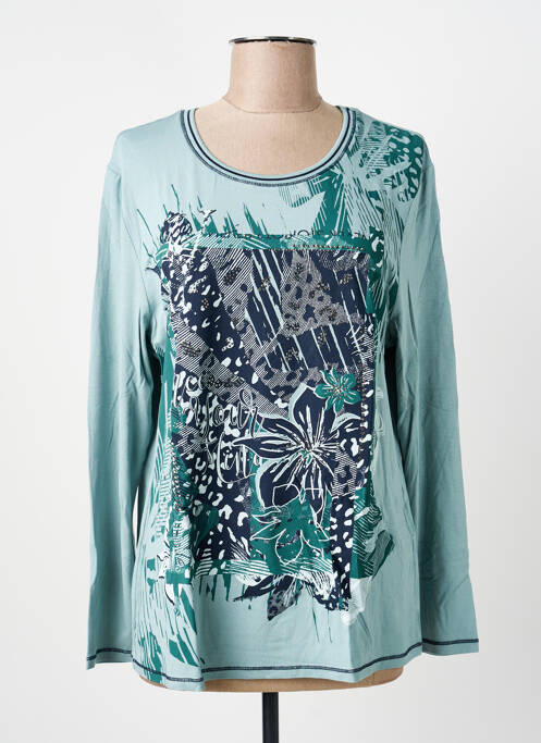 Top tissage jersey manches longues bleu BARBARA LEBEK femme