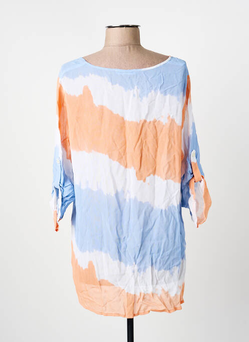 Top coupe fluide manches longues bleu FRANK WALDER femme
