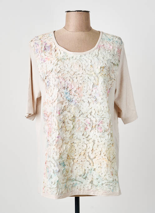 Top tissage jersey manches courtes beige THOMAS RABE femme