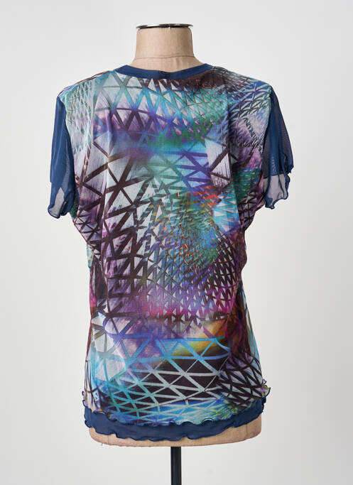 Top imprimé fantaisie manches courtes bleu GUY DUBOUIS femme
