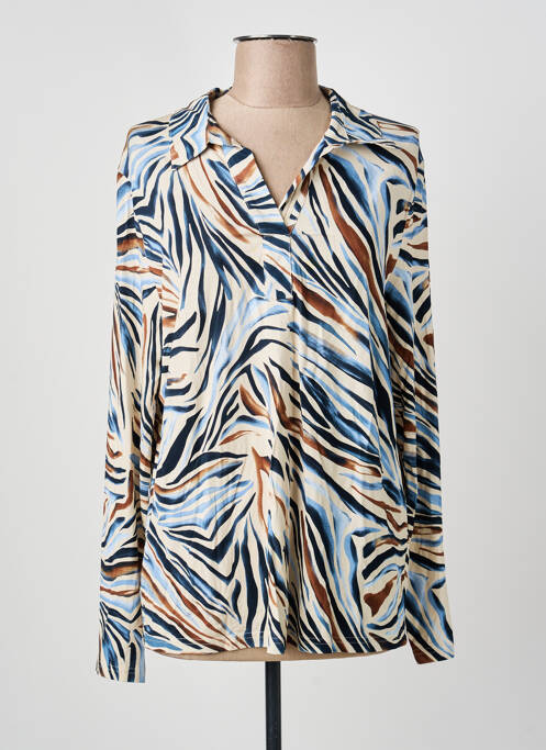 Blouse manches longues manches longues bleu FRANK WALDER femme