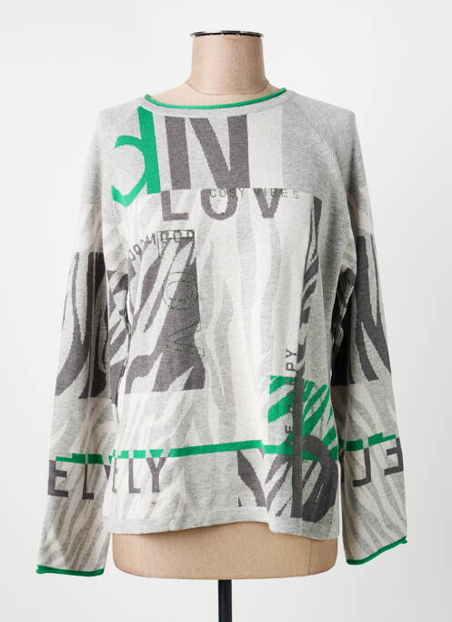 Pull tissage chiné manches longues gris RABE femme