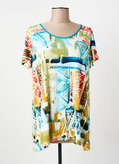 Top stretch manches courtes bleu ARONA femme