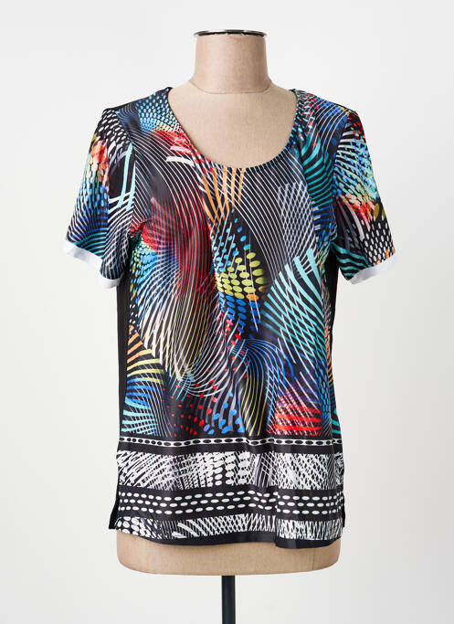 Top tissage jersey manches courtes noir GUY DUBOUIS femme