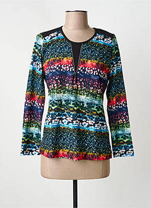 Pull coupe cintrée manches longues bleu GUY DUBOUIS femme