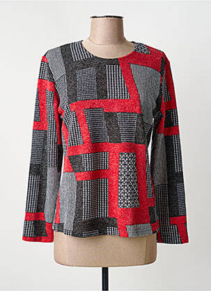 Pull coupe cintrée manches longues rouge GUY DUBOUIS femme