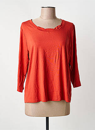 T-shirt stretch manches 3/4 orange FRANK WALDER femme