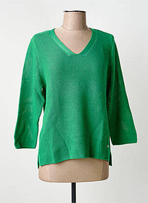 Pull coupe cintrée manches 3/4 vert RABE femme