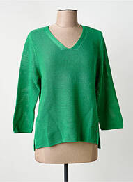 Pull coupe cintrée manches 3/4 vert RABE femme