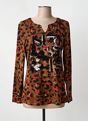 T-shirt manches longues manches longues marron BARBARA LEBEK femme