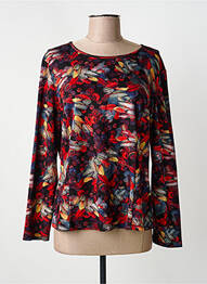 Sous-pull imprimé fantaisie manches longues rouge GUY DUBOUIS femme