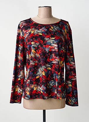Sous-pull imprimé fantaisie manches longues rouge GUY DUBOUIS femme