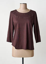 T-shirt manches 3/4 manches 3/4 marron FRANK WALDER femme