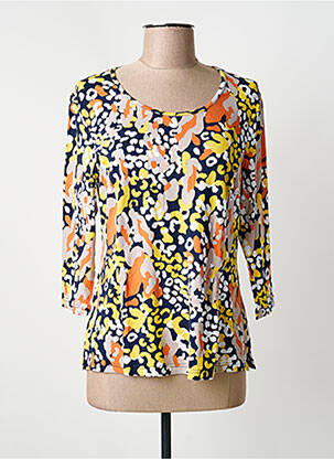 T-shirt stretch manches 3/4 bleu GUY DUBOUIS femme
