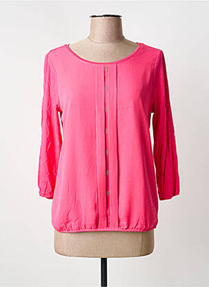 Blouse col rond manches 3/4 rose FRANK WALDER femme