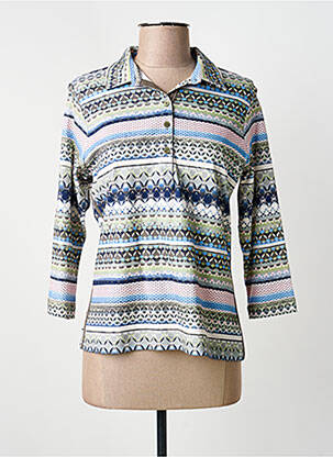 Polo imprimé rayures manches 3/4 vert RABE femme
