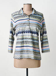 Polo imprimé rayures manches 3/4 vert RABE femme