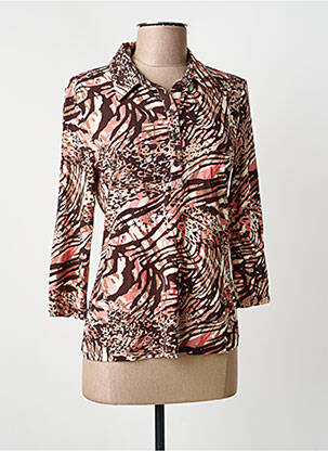 Polo manches 3/4 manches 3/4 marron BARBARA LEBEK femme
