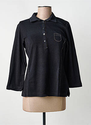 Polo sérigraphie avec strass manches 3/4 noir RABE femme