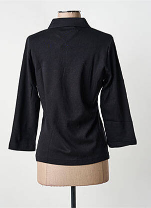 Polo sérigraphie avec strass manches 3/4 noir RABE femme