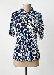 Polo stretch manches courtes bleu BARBARA LEBEK femme
