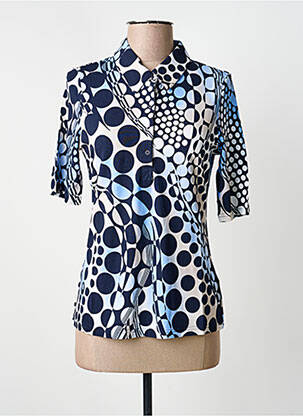 Polo manches mi-longues manches courtes bleu BARBARA LEBEK femme