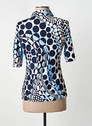 Polo stretch manches courtes bleu BARBARA LEBEK femme