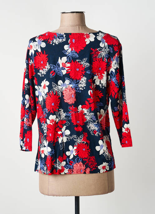 T-shirt col v manches 3/4 rouge FRANK WALDER femme