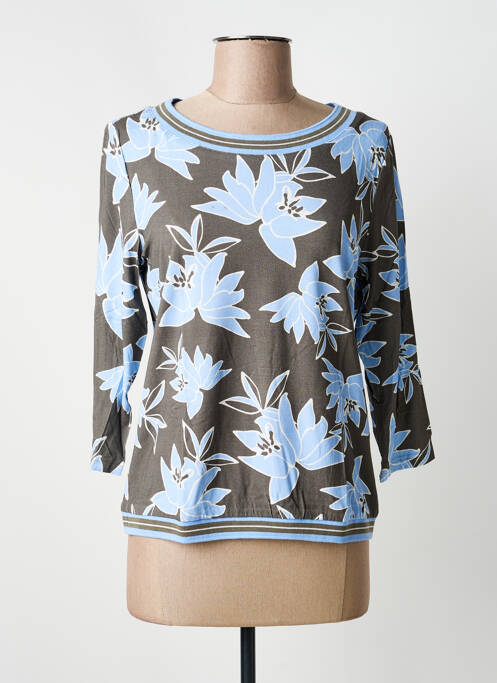 T-shirt col rond manches 3/4 gris FRANK WALDER femme
