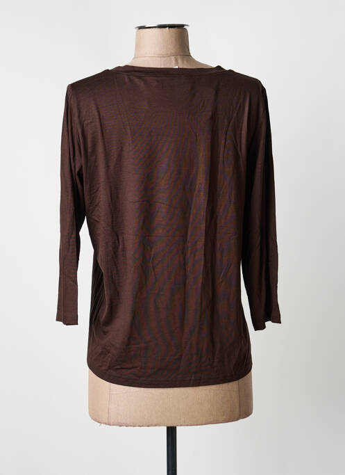 T-shirt stretch manches 3/4 marron FRANK WALDER femme