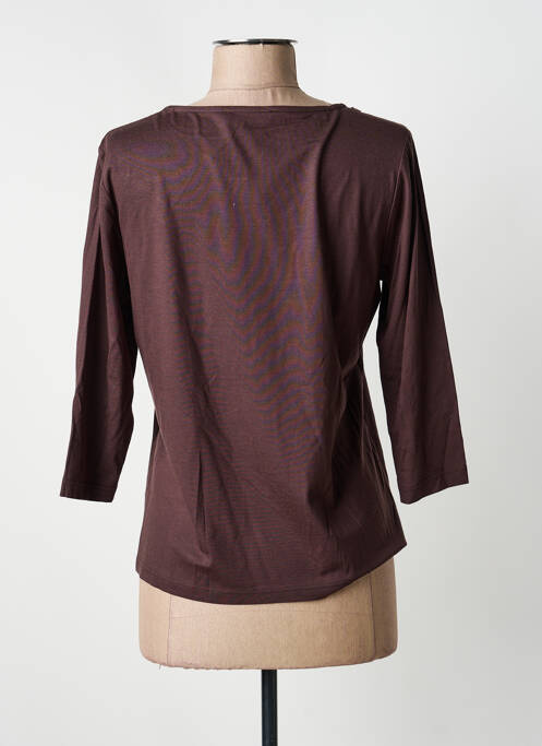 T-shirt stretch manches 3/4 marron FRANK WALDER femme