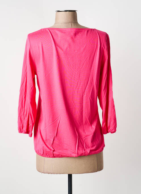 Blouse col rond manches 3/4 rose FRANK WALDER femme