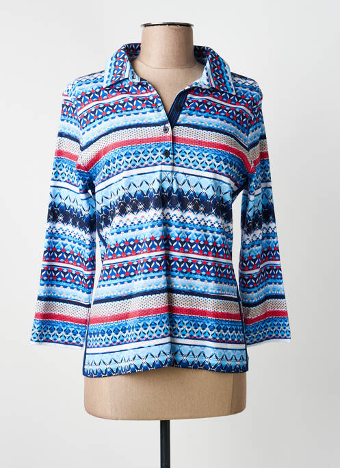 Polo imprimé rayures manches 3/4 bleu RABE femme