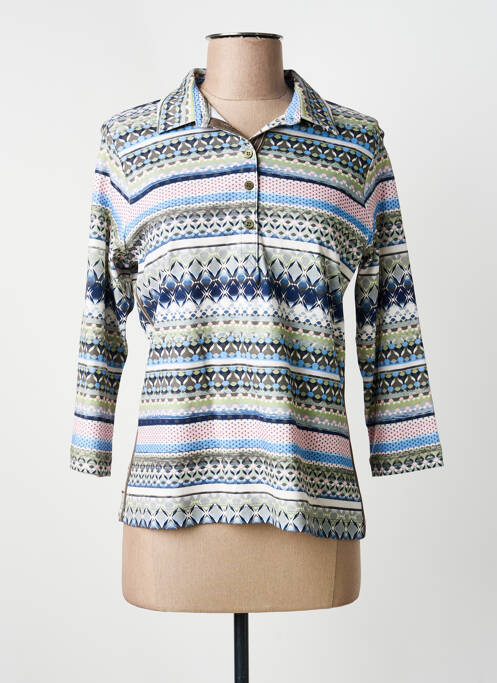 Polo imprimé rayures manches 3/4 vert RABE femme