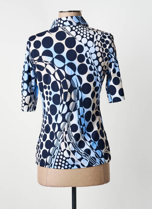 Polo manches mi-longues manches courtes bleu BARBARA LEBEK femme