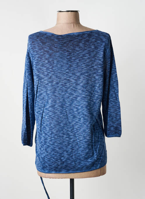 Pull tissage chiné manches 3/4 bleu RABE femme