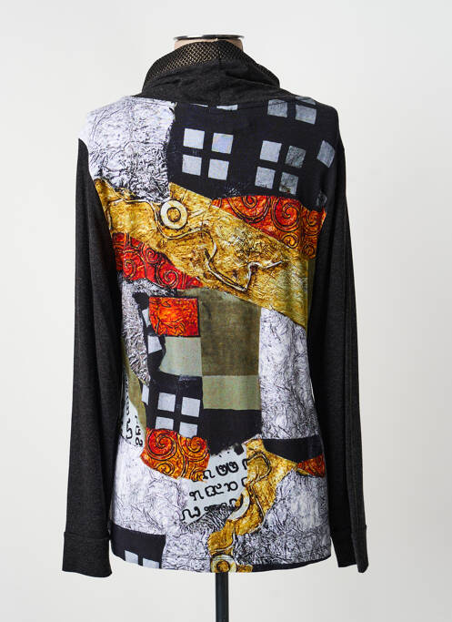 Pull tissage chiné manches longues gris DOLCEZZA femme