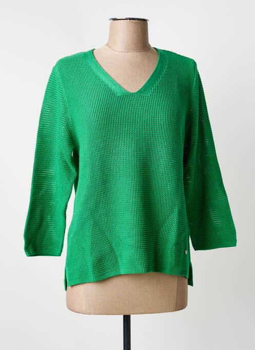 Pull coupe cintrée manches 3/4 vert RABE femme