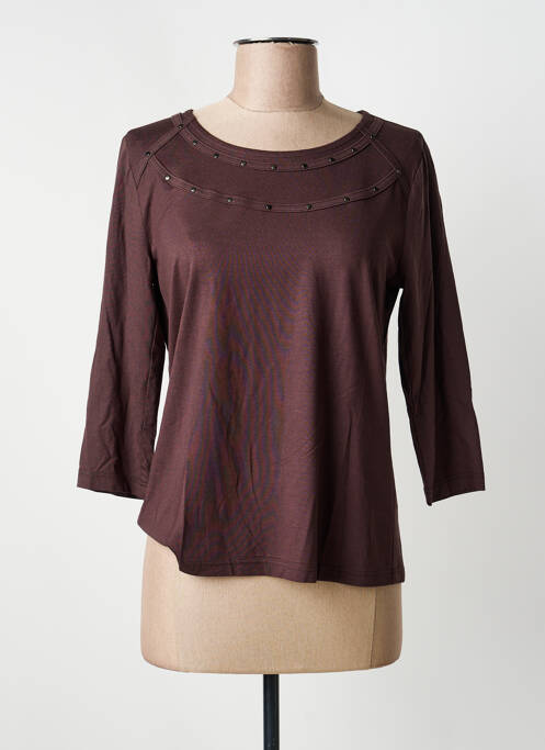 T-shirt marron FRANK WALDER femme