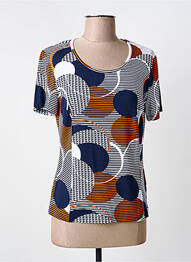 T-shirt imprimé fantaisie manches courtes bleu GUY DUBOUIS femme