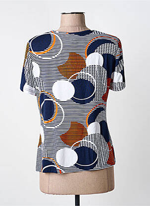 T-shirt imprimé fantaisie manches courtes bleu GUY DUBOUIS femme
