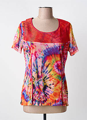 T-shirt imprimé fantaisie manches courtes rouge GUY DUBOUIS femme