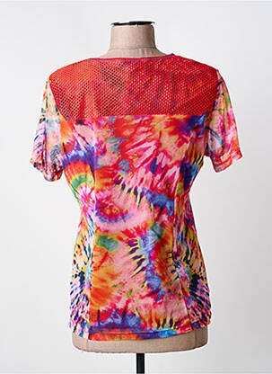 T-shirt imprimé fantaisie manches courtes rouge GUY DUBOUIS femme
