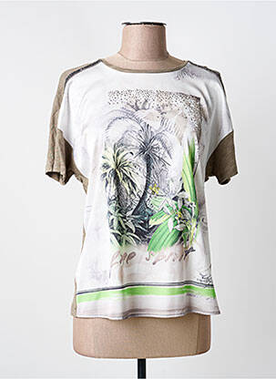 T-shirt imprimé fantaisie manches courtes vert THOMAS RABE femme