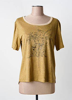 T-shirt sérigraphie floquée manches courtes vert ANANKE femme