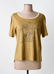 T-shirt sérigraphie floquée manches courtes vert ANANKE femme