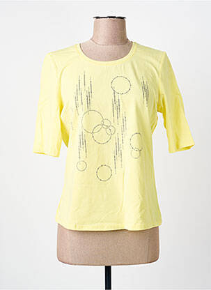 T-shirt stretch manches courtes jaune BARBARA LEBEK femme