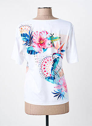 T-shirt imprimé fantaisie manches courtes blanc GUY DUBOUIS femme